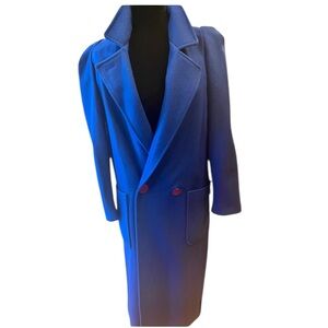 Beautiful Vintage Cobalt Blue Wool Coat by New York Girl.  Size = Medium